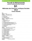 Corrigé de Méthodes de Sciences Sociales Juridiques Maroc S1 Droit LF